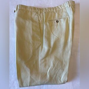 INCOTEX Standard Fit Chinolino Flat Front Trouser in Pale Yellow Size 38